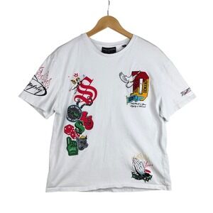 Supply And Demand Lawrence White Graphic Short Sleeve T Shirt Mens Size Medium